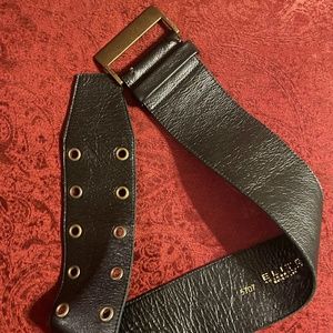 Elite Accessories USA Black Vintage Wide Leather Belt